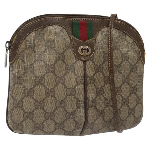 GUCCI GG Supreme Web Sherry Line Shoulder Bag Pvc Beige 904 02 047 - Picture 1 of 16